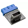 Kabeļa pārveidotājs Akasa AK-CBUB51-BK USB 3.0 19-pin uz USB 3.1 A zils