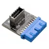 Kabeļa pārveidotājs Akasa AK-CBUB51-BK USB 3.0 19-pin uz USB 3.1 A zils