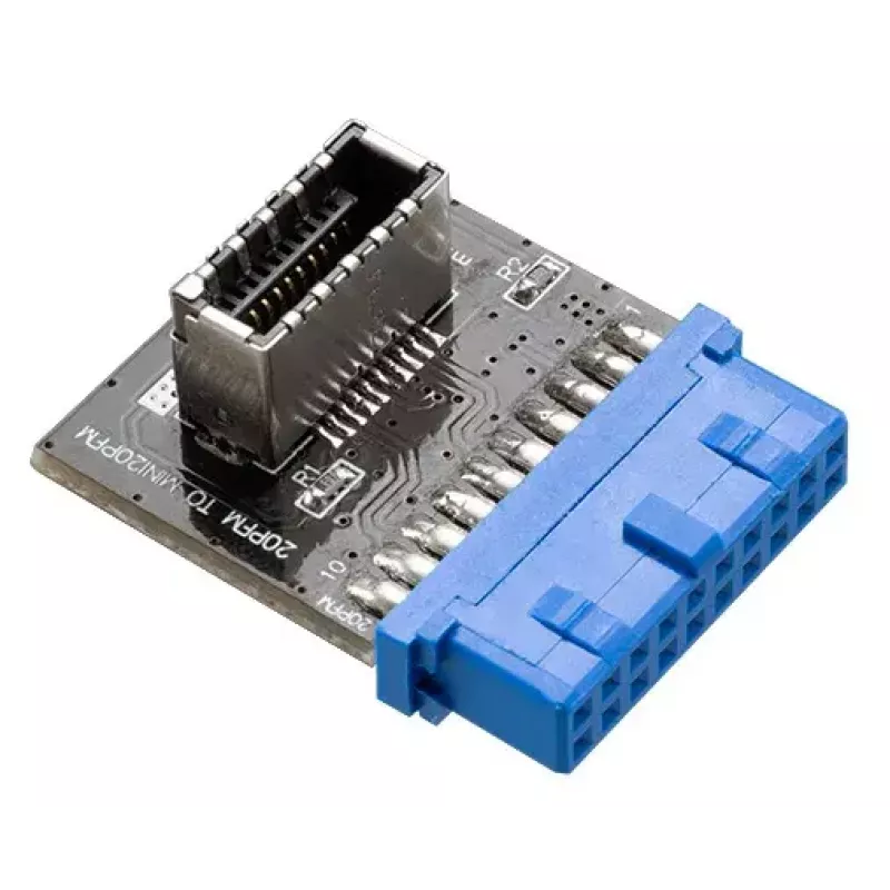 Kabeļa pārveidotājs Akasa AK-CBUB51-BK USB 3.0 19-pin uz USB 3.1 A zils