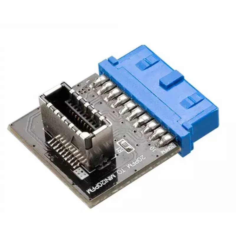 Kabeļa pārveidotājs Akasa AK-CBUB51-BK USB 3.0 19-pin uz USB 3.1 A zils