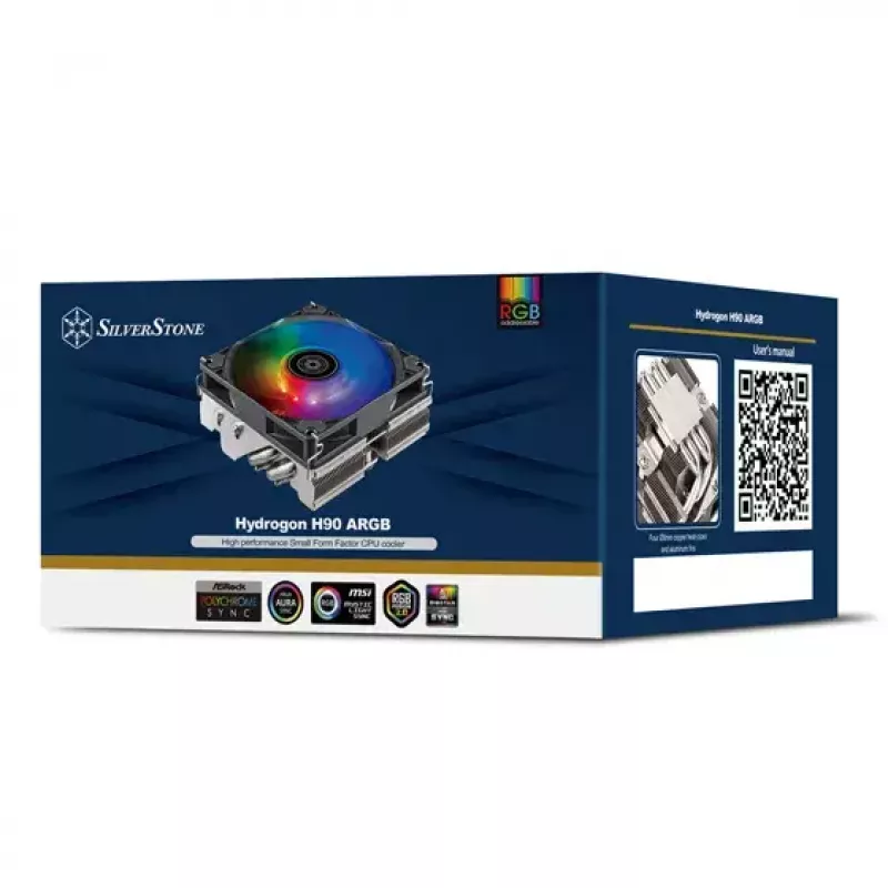 Ventilators Silverstone Hydrogon H90 ARGB 9,2 cm Melns 500-2600 RPM