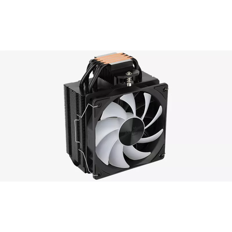 Gaisa dzesētājs AEROCOOL Rime 4 120 mm ventilators ar hidraulisko gultni, 4 siltuma caurules, TDP 230 W, melns