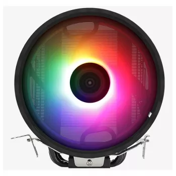 Gaisa dzesētājs AEROCOOL Rave 3 FRGB 120 mm Melns Balts — 4 siltuma caurules, ARGB, hidrauliskais gultnis, 1800 RPM
