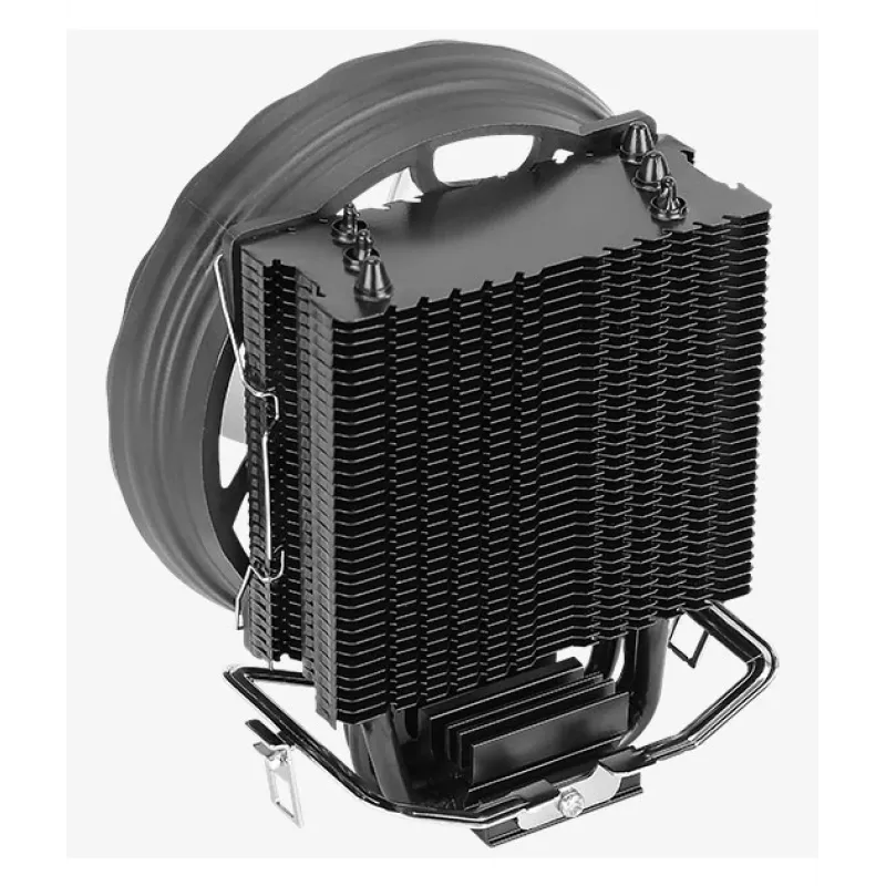 Gaisa dzesētājs AEROCOOL Rave 3 FRGB 120 mm Melns Balts — 4 siltuma caurules, ARGB, hidrauliskais gultnis, 1800 RPM