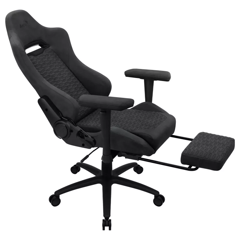 Universāla spēļu krēsls AEROCOOL ROYALSLATEGR — polsterēts sēdeklis, pelēks, tērauda rāmis, maksimālā lietotāja svars 150 kg