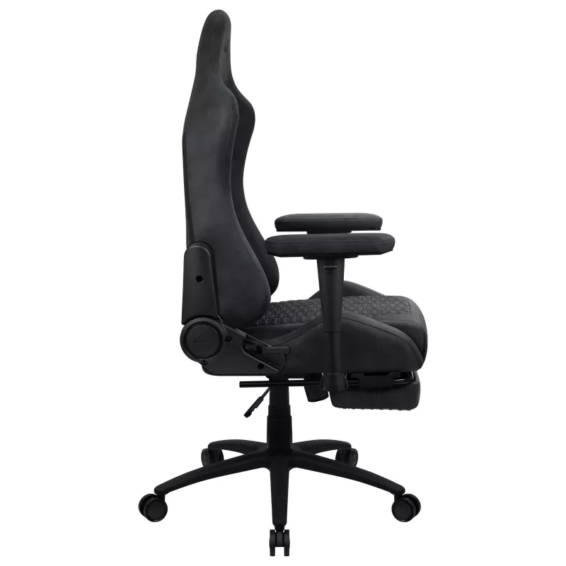 Universāla spēļu krēsls AEROCOOL ROYALSLATEGR — polsterēts sēdeklis, pelēks, tērauda rāmis, maksimālā lietotāja svars 150 kg