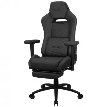 Aerocool ROYALASHBK Premium Ergonomic Gaming Chair Legrests Aeroweave Technology Melns