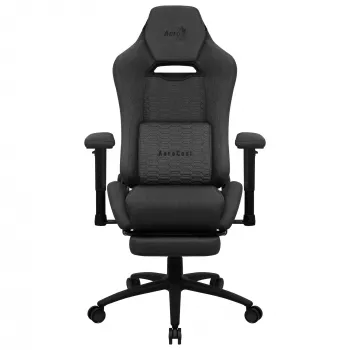 Aerocool ROYALASHBK Premium Ergonomic Gaming Chair Legrests Aeroweave Technology Melns