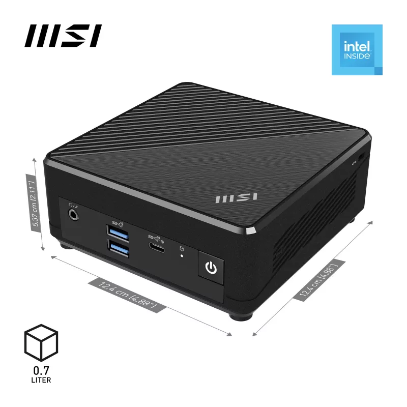 MSI Cubi N ADL-006DE Intel® N N200 4 GB DDR4-SDRAM 128 GB SSD Windows 11 Pro Mini PC Melns