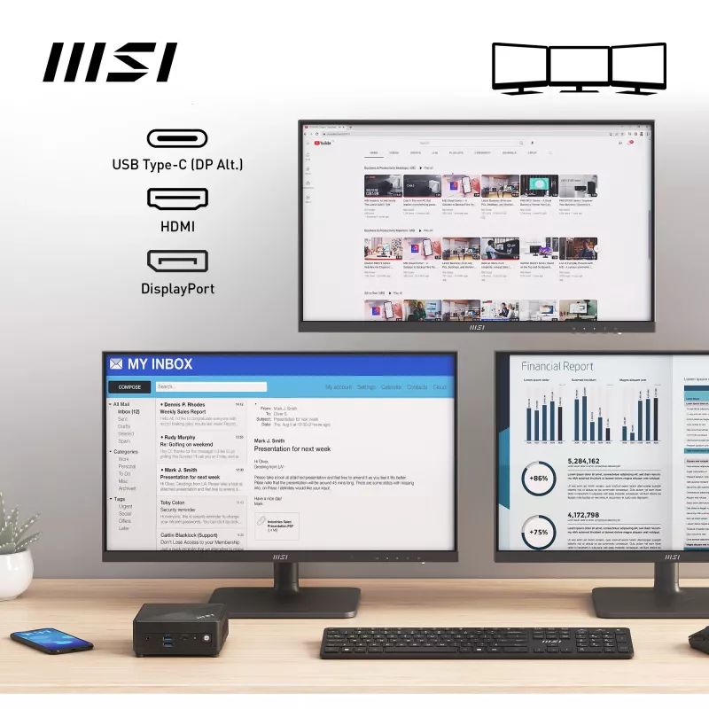 MSI Cubi N ADL-006DE Intel® N N200 4 GB DDR4-SDRAM 128 GB SSD Windows 11 Pro Mini PC Melns