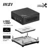 MSI Cubi N ADL-006DE Intel® N N200 4 GB DDR4-SDRAM 128 GB SSD Windows 11 Pro Mini PC Melns
