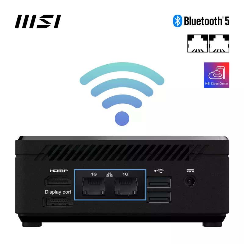 MSI Cubi N ADL-006DE Intel® N N200 4 GB DDR4-SDRAM 128 GB SSD Windows 11 Pro Mini PC Melns