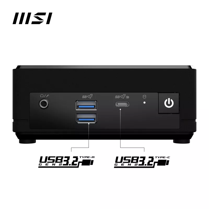 MSI Cubi N ADL-006DE Intel® N N200 4 GB DDR4-SDRAM 128 GB SSD Windows 11 Pro Mini PC Melns
