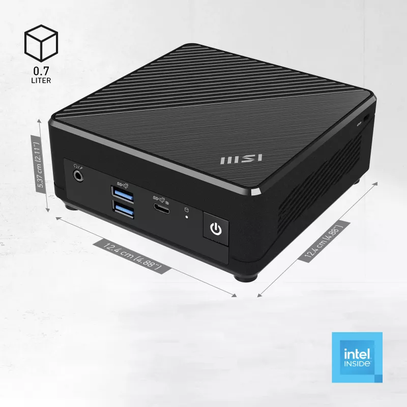 MSI Cubi N ADL-006DE Intel® N N200 4 GB DDR4-SDRAM 128 GB SSD Windows 11 Pro Mini PC Melns