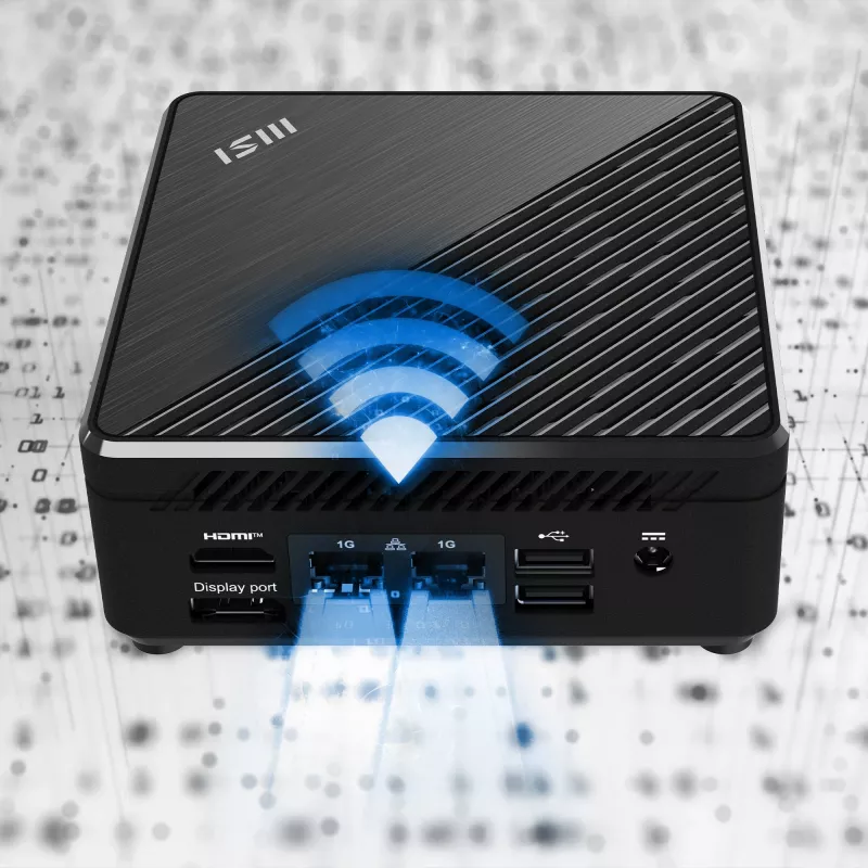 MSI Cubi N ADL-006DE Intel® N N200 4 GB DDR4-SDRAM 128 GB SSD Windows 11 Pro Mini PC Melns