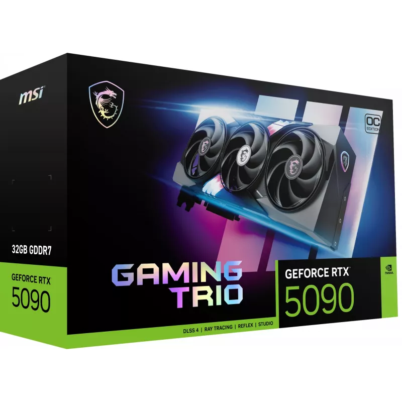 Grafikas karte MSI GeForce RTX 5090 32GB GDDR7, 512-bit, PCIe 5.0, 3x DP 2.1a + HDMI 2.1b, 575W, 359×149×70 mm