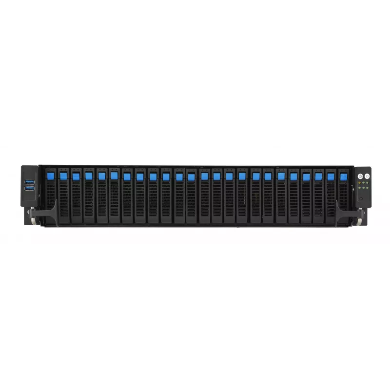 Plauktu serveris ASUS RS520A-E12-RS24U Socket SP5, AMD EPYC 9004, 1 CPU, 24x DDR5 DIMM, maks. 6,14 TB, 2U, 26x 2,5 collu nodalījumi, 1600 W barošanas bloks