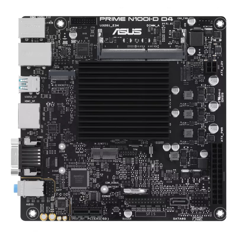 Mātesplate ASUS PRIME N100I-D D4, Intel mikroshēmojums, NA ligzda, mini ITX
