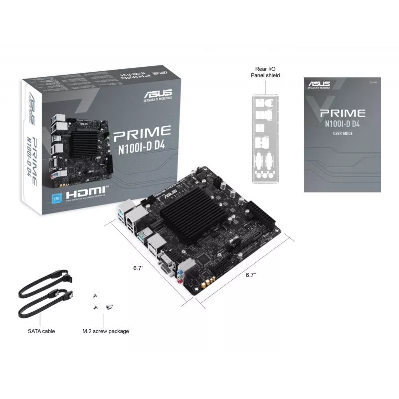 Mātesplate ASUS PRIME N100I-D D4, Intel mikroshēmojums, NA ligzda, mini ITX