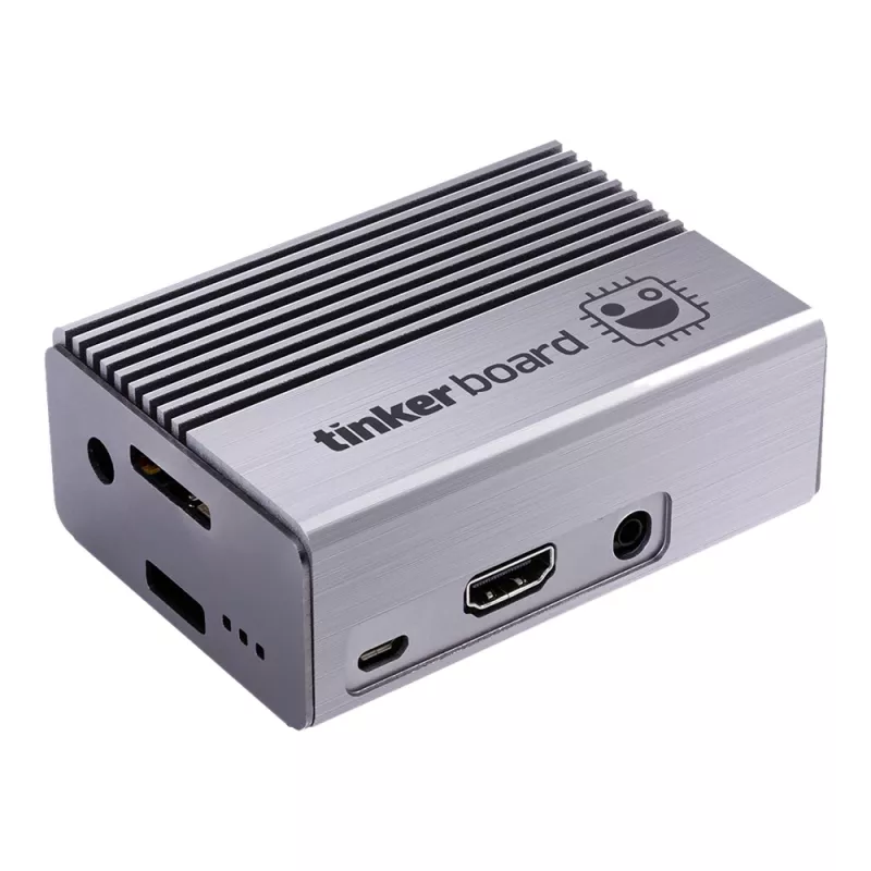 Datorkorpuss ASUS Tinker Fanless — alumīnija, sudraba, pasīvi dzesējams korpuss
