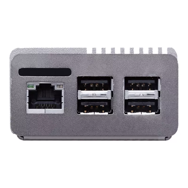 Datorkorpuss ASUS Tinker Fanless — alumīnija, sudraba, pasīvi dzesējams korpuss