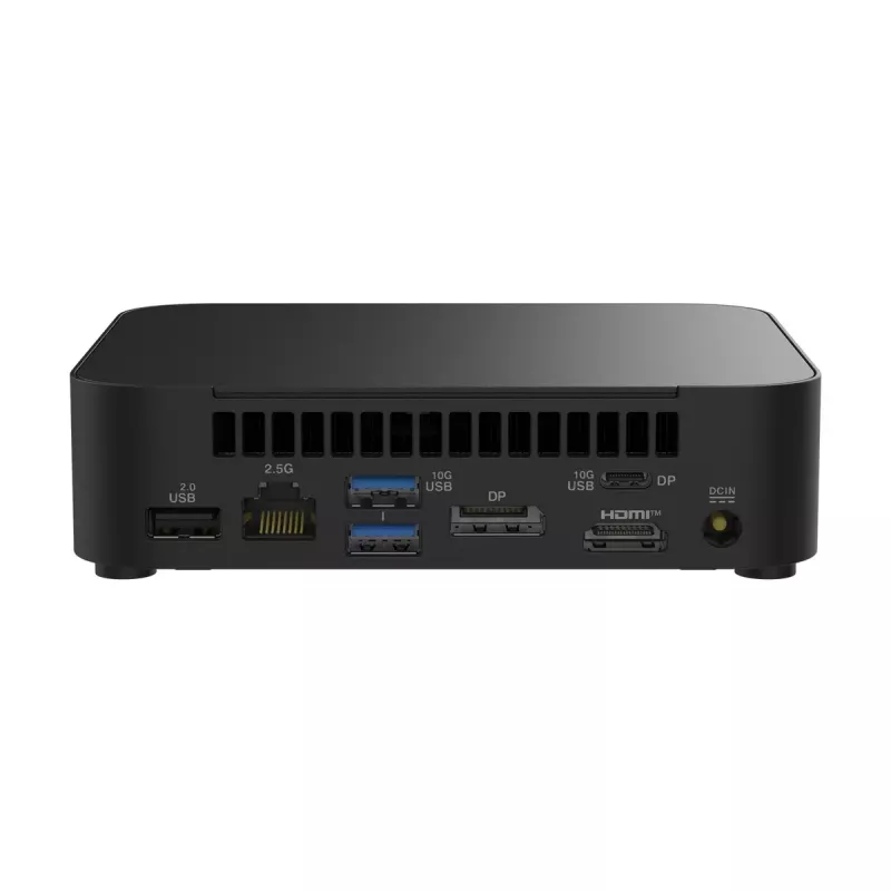 Mini PC barebone ASUS NUC 14 Essential RNUC14MNK1500002 Melns — Intel N150, 4 kodoli, DDR5 SO‑DIMM, M.2 līdz 2 TB, Wi‑Fi 6E, 2.5GbE