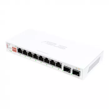 Nepārvaldāms Ethernet slēdzis ASUS QG-U1080 — 8 × 2.5G RJ-45 porti, MAC 16K, balts, 12V