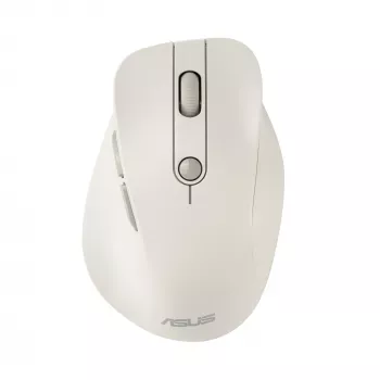 Bezvadu pele labročiem ASUS MD105 MK-WH — RF + Bluetooth, 2400 DPI, ritenītis, baterija, bēša