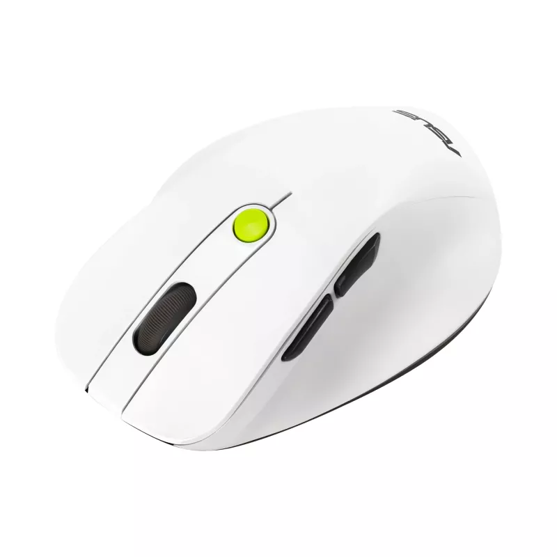 Pele ASUS MD105 /VT-GN — labās rokas RF bezvadu + Bluetooth, 2400 DPI, ritināšanas ritenis, darbināma ar baterijām, balta/zaļa