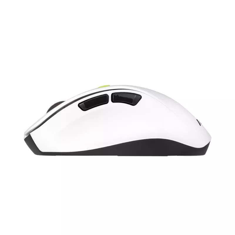 Pele ASUS MD105 /VT-GN — labās rokas RF bezvadu + Bluetooth, 2400 DPI, ritināšanas ritenis, darbināma ar baterijām, balta/zaļa
