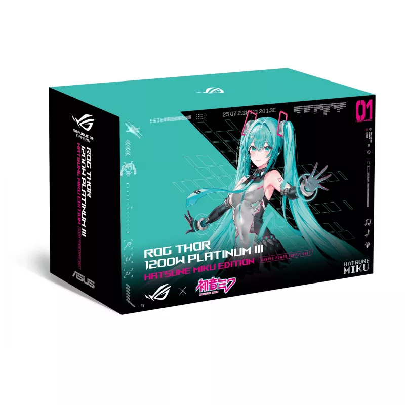 ASUS ROG -THOR-1200P3-MIKU barošanas bloks 1200 W 20+4 pin ATX ATX Daudzkrāsu