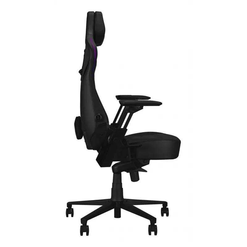 Universāla spēļu krēsls ASUS ROG Courser — polsterēts sēdeklis, maksimālais svars 136 kg, sēdekļa platums 670×700 mm, minimālais augstums 140 cm, melns