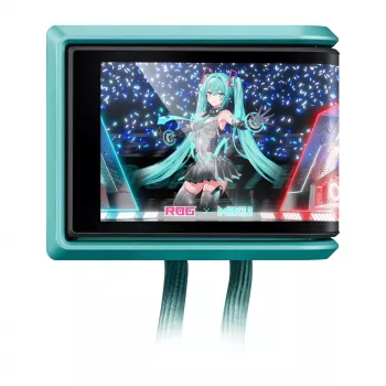 ASUS ROG RYUO IV 360 ARGB Hatsune Miku Edition Procesora universāls šķidruma dzesētājs 12 cm Melns, Tirkīzzils