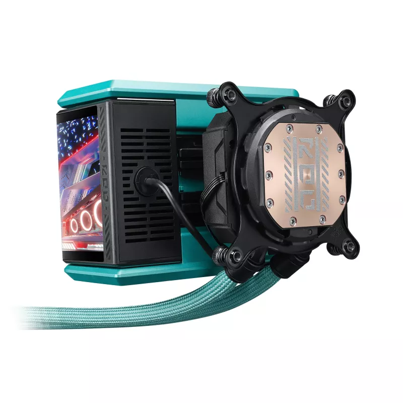 ASUS ROG RYUO IV 360 ARGB Hatsune Miku Edition Procesora universāls šķidruma dzesētājs 12 cm Melns, Tirkīzzils