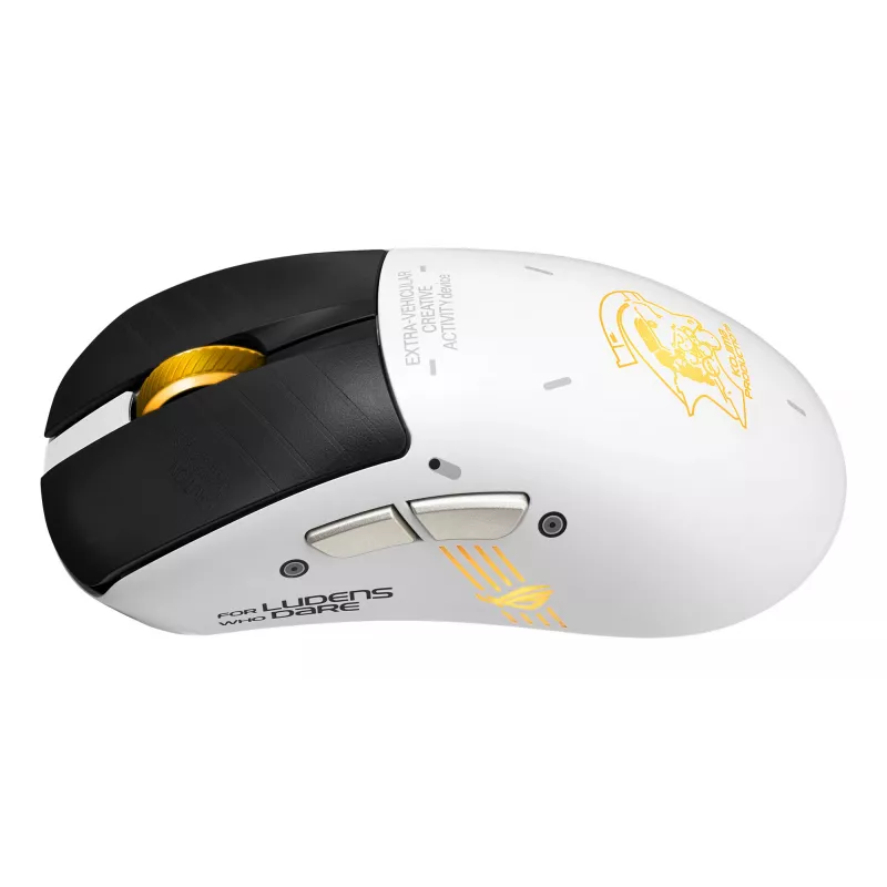 Spēļu pele ASUS ROG Keris II Origin-KJP, labās rokas, optiskā 42 000 DPI, RF bezvadu + Bluetooth + USB-A, 6 pogas, daudzkrāsu