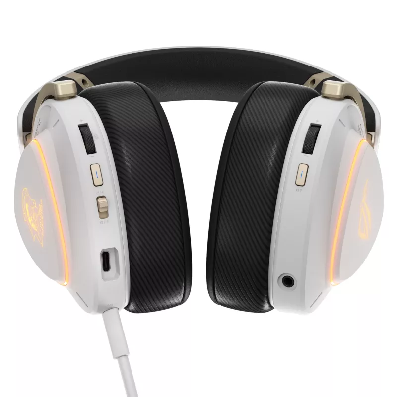 Austiņas ASUS ROG Delta II-KJP — apkārtauss, vadu un bezvadu (Bluetooth), 20–20000 Hz, 325 g, melna/balta