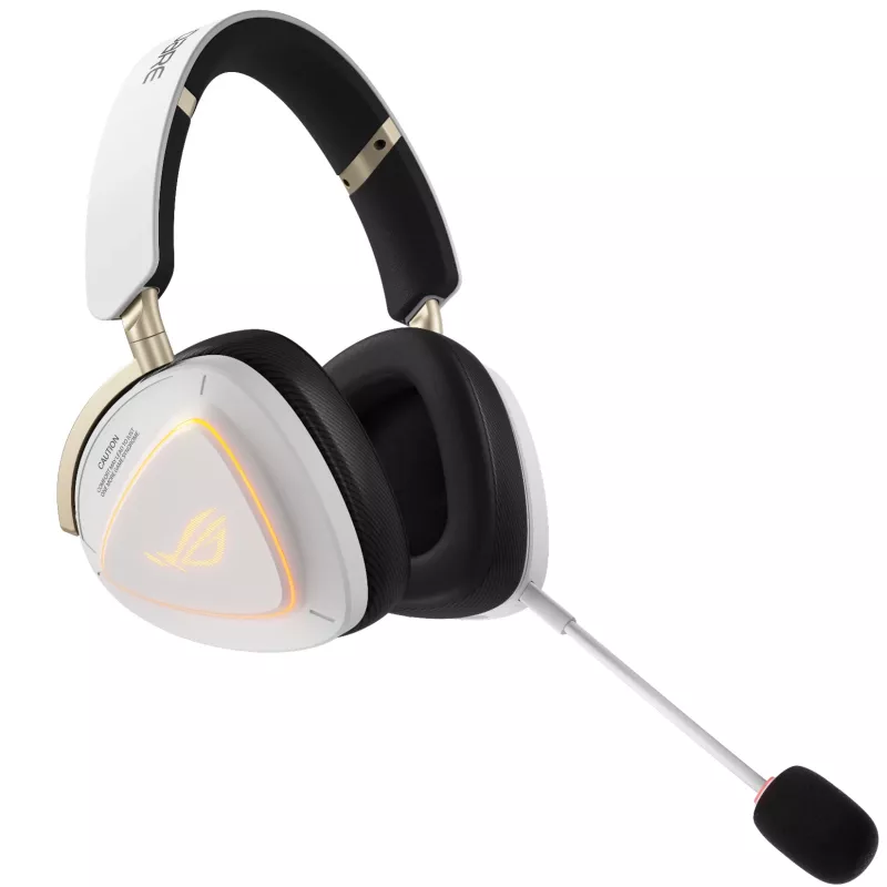 Austiņas ASUS ROG Delta II-KJP — apkārtauss, vadu un bezvadu (Bluetooth), 20–20000 Hz, 325 g, melna/balta