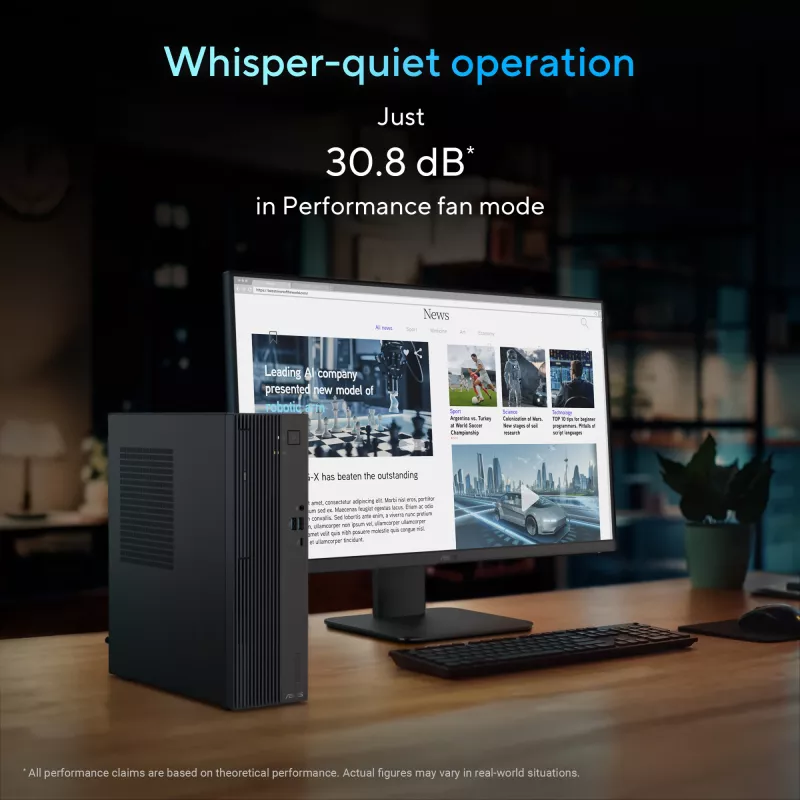 ASUS ExpertCenter P500 SFF<br><b>Izcila vērtība un veiktspēja uzņēmumiem</b><br>ASUS ExpertCenter P500 SFF apvieno augstu veiktspēju, biznesa līmeņa drošību un komercklases pakalpojumu funkcijas kompaktā un stilīgā dizainā, nodrošinot budžeta apzinīgiem mazo un vidējo uzņēmumu lietotājiem elastīgu un organizētu darbvietu. Izstrādāts, lai izturētu skarbus apstākļus un atbilstu MIL-STD-810H ASV…