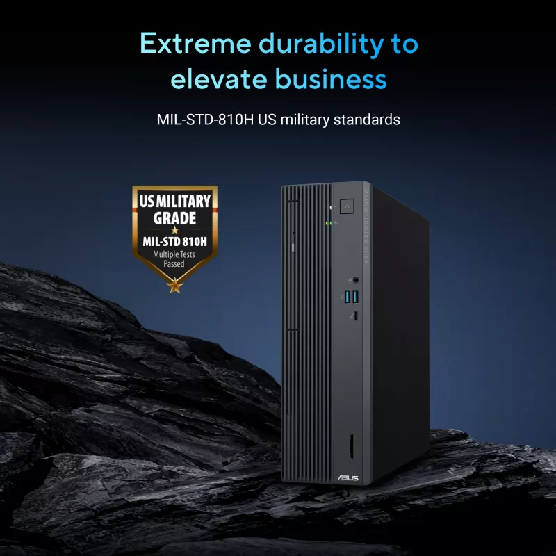 ASUS ExpertCenter P500 SFF<br><b>Izcila vērtība un veiktspēja uzņēmumiem</b><br>ASUS ExpertCenter P500 SFF apvieno augstu veiktspēju, biznesa līmeņa drošību un komercklases pakalpojumu funkcijas kompaktā un stilīgā dizainā, nodrošinot budžeta apzinīgiem mazo un vidējo uzņēmumu lietotājiem elastīgu un organizētu darbvietu. Izstrādāts, lai izturētu skarbus apstākļus un atbilstu MIL-STD-810H ASV…
