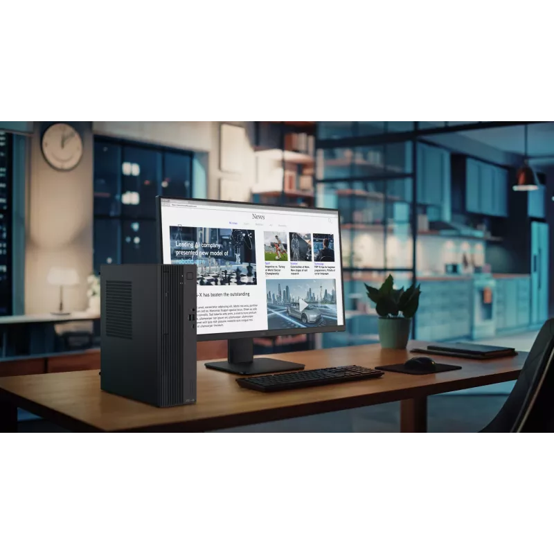 ASUS ExpertCenter P500 SFF<br><b>Izcila vērtība un veiktspēja uzņēmumiem</b><br>ASUS ExpertCenter P500 SFF apvieno augstu veiktspēju, biznesa līmeņa drošību un komercklases pakalpojumu funkcijas kompaktā un stilīgā dizainā, nodrošinot budžeta apzinīgiem mazo un vidējo uzņēmumu lietotājiem elastīgu un organizētu darbvietu. Izstrādāts, lai izturētu skarbus apstākļus un atbilstu MIL-STD-810H ASV…