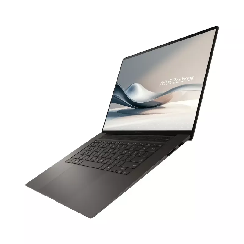 Portatīvais dators ASUS Vivobook S16 UM5606WA — 16 collu OLED 3K (2880×1800) 120Hz, AMD Ryzen AI 9 370HX, 32GB LPDDR5X, 2TB SSD, Windows 11 Pro, Zumaia Gray