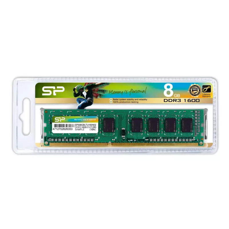 Desktop DDR3 UDIMM RAM Silicon Power 8GB 1600MHz CAS11 240-pin 1.5V