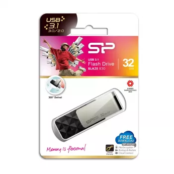USB zibatmiņa Silicon Power Blaze B30 32 GB, USB A tipa 3.2 Gen 1, melna