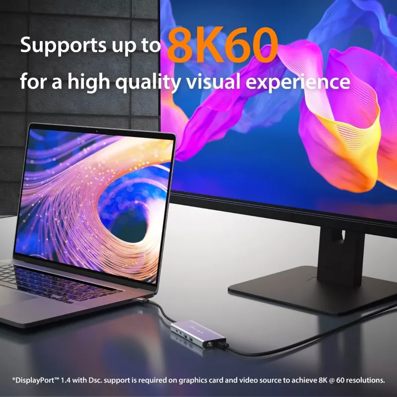 j5create JCD403 USB4 8K vairāku pieslēgvietu centrmezgls USB-C HDMI RJ-45