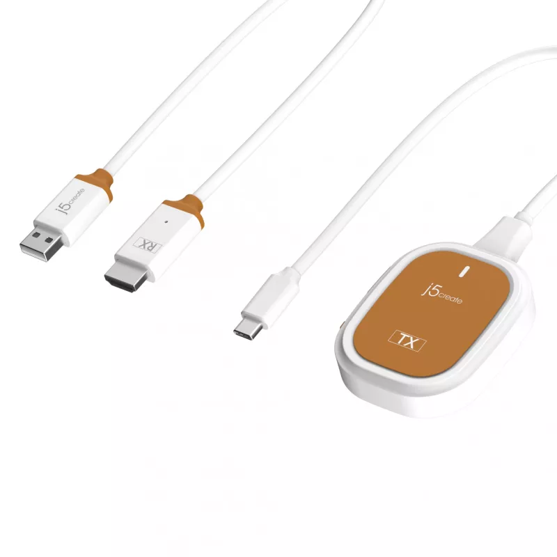 j5create ScreenCast FHD USB-C bezvadu displeja paplašinātājs, Dongle, USB, USB Type-C, Balts, 1 A, 0 - 40 °C