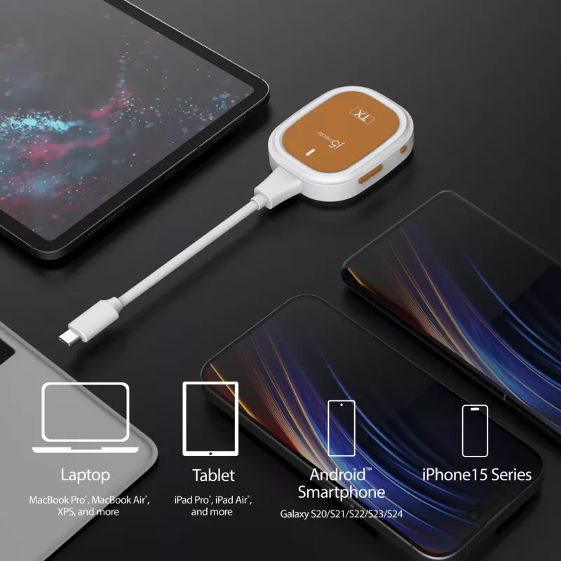 j5create ScreenCast FHD USB-C bezvadu displeja paplašinātājs, Dongle, USB, USB Type-C, Balts, 1 A, 0 - 40 °C