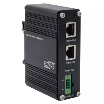EXSYS PoE++ Gigabit inžektors 90W -40°C līdz +80°C