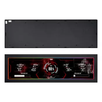 Displeja panelis Lian Li SM088X, universāls korpuss, 237×73×13 mm, 5 V, melns