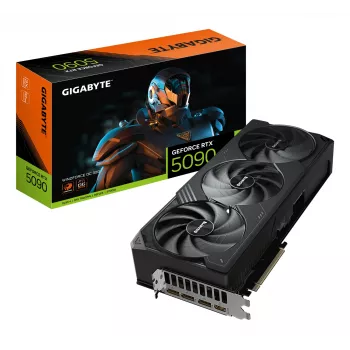 GIGABYTE GeForce RTX 5090 WINDFORCE OC 32G grafiskā karte - 32GB GDDR7, 512bit, PCI-E 5.0, 2467MHz kodola frekvence, 3 x DP 2.1a, 1 x HDMI 2.1b, NVIDIA DLSS 4, GV-N5090WF3OC-32GD