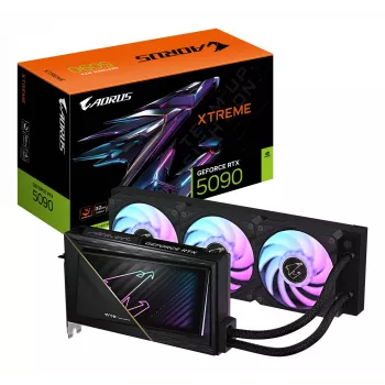 GIGABYTE AORUS GeForce RTX 5090 XTREME WATERFORCE 32G grafiskā karte - 32 GB GDDR7, 512 bitu, PCI-E 5.0, 2655 MHz kodola frekvence, 3 x DP 2.1a, 1 x HDMI 2.1b, NVIDIA DLSS 4, GV-N5090AORUSX W-32GD